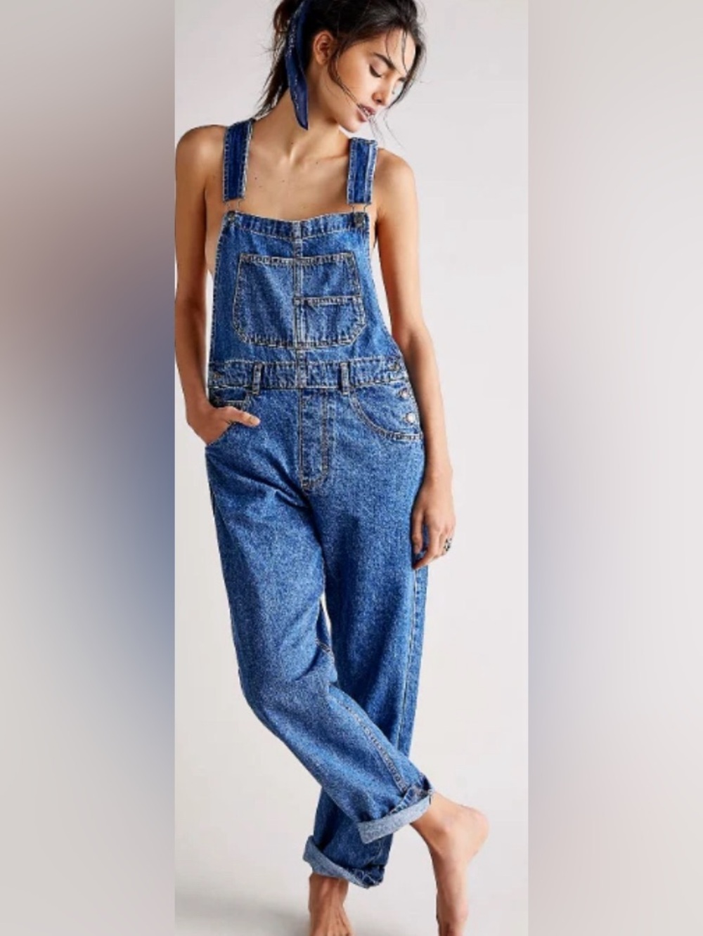 We The Free Ziggy Denim Overalls by Free People Large